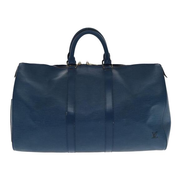 LOUIS VUITTON Epi Keepall 45 Boston Bag Blue M42975 - Picture 13 of 16